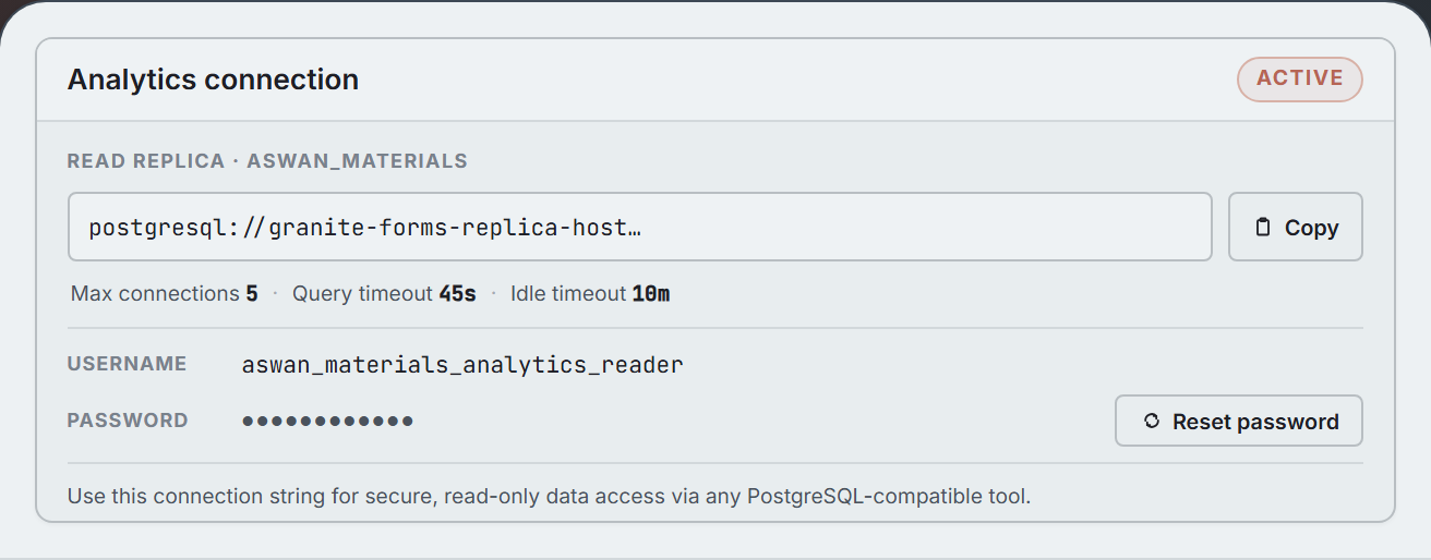 Analytics connection mock